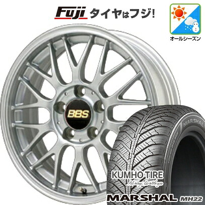 【新品国産車用5穴114.3】 オールシーズンタイヤ ホイール4本セット 195/60R16 クムホ マーシャル MH22 オールシーズン(限定) BBS JAPAN RG-F 7J 16インチ(送料無料)