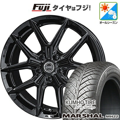 【新品国産車用5穴114.3】 オールシーズンタイヤ ホイール4本セット 215/55R17 クムホ マーシャル MH22 オールシーズン(限定) 共豊 スマック IG-TEC 7J 17インチ(送料無料) 103,400円