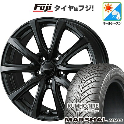 【新品】フリード 5穴/114 オールシーズンタイヤ ホイール4本セット 195/55R16 クムホ マーシャル MH22 オールシーズン(限定) WEDS ウェッズ エリシア 6.5J 16インチ(送料無料)|フジコーポレーション