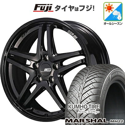【新品国産車用5穴114.3】 オールシーズンタイヤ ホイール4本セット 235/55R18 クムホ マーシャル MH22 オールシーズン(限定) SSR GT GTV06 8J 18インチ(送料無料)|フジコーポレーション