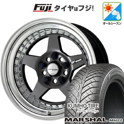 【新品国産車用5穴114.3】 オールシーズンタイヤ ホイール4本セット 205/60R16 クムホ マーシャル MH22 オールシーズン(限定) WORK ワーク マイスター CR01 6.5J 16インチ(送料無料)|フジコーポレーション