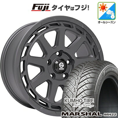 【新品国産車用5穴114.3】 オールシーズンタイヤ ホイール4本セット 225/45R18 95 W XL クムホ マーシャル MH22 オールシーズン(限定) OZ SPARCO グラベル 8J 18インチ(送料無料)