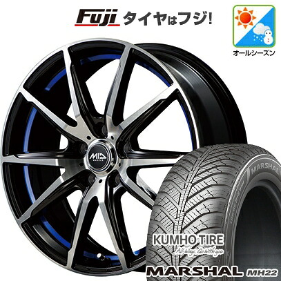 【新品国産車用5穴100】 オールシーズンタイヤ ホイール4本セット 205/50R17 93 W XL クムホ マーシャル MH22 オールシーズン(限定) MID WHEELS RX-02 7J 17インチ(送料無料)