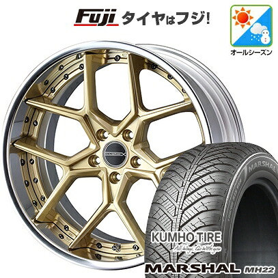【新品国産車用5穴114.3】 オールシーズンタイヤ ホイール4本セット 235/55R18 クムホ マーシャル MH22 オールシーズン(限定) WEDS ウェッズ マーベリック 1505S 8J 18インチ(送料無料)