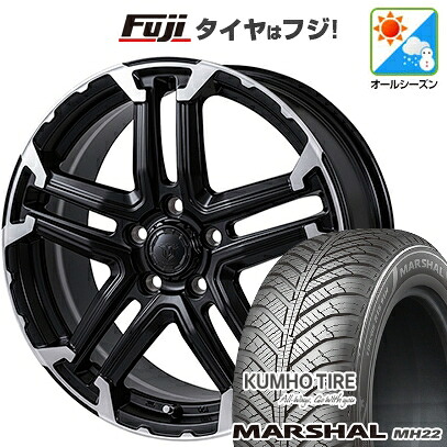 【新品国産車用5穴114.3】 オールシーズンタイヤ ホイール4本セット 205/60R16 クムホ マーシャル MH22 オールシーズン(限定) モンツァ JPスタイル MJ-T 6.5J 16インチ(送料無料)