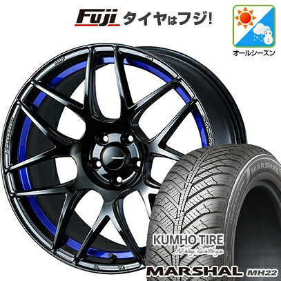 【新品国産車用5穴114.3】 オールシーズンタイヤ ホイール4本セット 215/60R17 クムホ マーシャル MH22 オールシーズン(限定) WEDS ウェッズスポーツ SA-27R【限定】 7.5J 17インチ(送料無料)｜フジコーポレーション