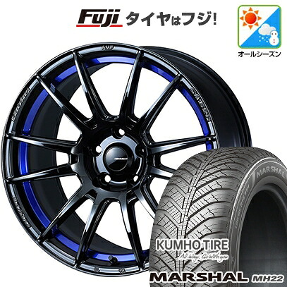 【新品】フリード クロスター オールシーズンタイヤ ホイール4本セット 205/45R17 88 W XL クムホ マーシャル MH22 オールシーズン(限定) WEDS ウェッズスポーツ SA-62R【限定】 7.5J 17インチ(送料無料)