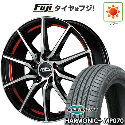 【新品】ライズ/ロッキー（ハイブリッド） 夏タイヤ ホイール4本セット 195/60R17 ミレバー ハーモニック プラス MP070(限定) MID WHEELS RX810 7J 17インチ(送料無料)