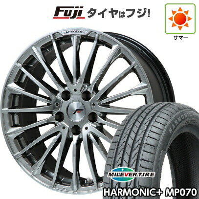 【新品】60系プリウス 夏タイヤ ホイール4本セット 195/60R17 ミレバー ハーモニック プラス MP070(限定) レアマイスター LF-FORCE クロームハイパーシルバー平座ナット 7J 17インチ(送料無料)