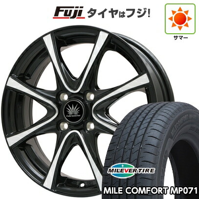 【新品】シエンタ 2015-22 夏タイヤ ホイール4本セット 185/60R15 ミレバー ミレコンフォート MP071(限定) プレミックス アマルフィV Jr(ブラックポリッシュ) 6J 15インチ(送料無料)
