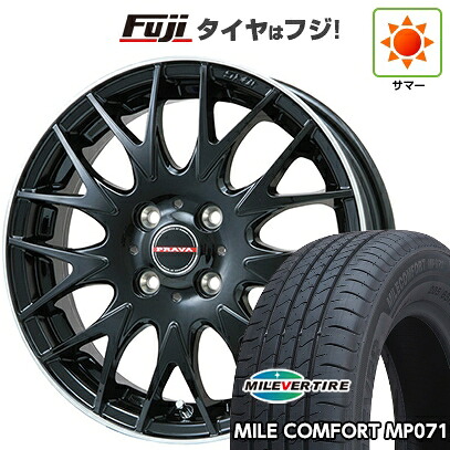 【新品】シエンタ 2015-22 夏タイヤ ホイール4本セット 185/60R15 ミレバー ミレコンフォート MP071(限定) ビッグウエイ レイシーン プラバ9MJrII グロスブラック/リムポリッシュ 6J 15インチ(送料無料)｜フジコーポレーション