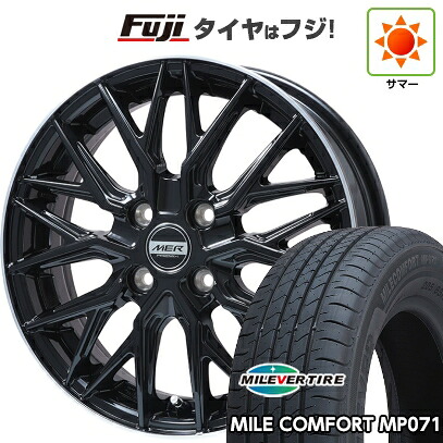【新品国産車用5穴114.3】 夏タイヤ ホイール4本セット 205/60R16 96 W XL ミレバー ミレコンフォート MP071(限定) プレミックス MER XMESH グロスブラック/リムポリッシュ 6.5J 16インチ(送料無料)｜フジコーポレーション