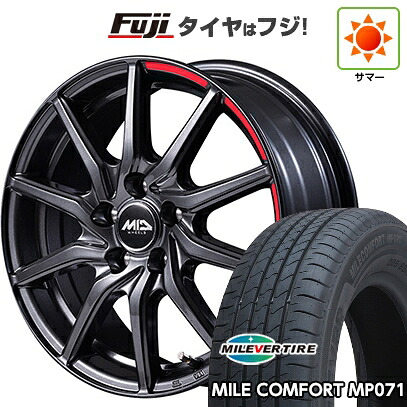 【新品国産車用5穴114.3】 夏タイヤ ホイール4本セット 205/65R15 ミレバー ミレコンフォート MP071(限定) MID WHEELS RX810 アクティブブラック 6J 15インチ(送料無料)｜フジコーポレーション