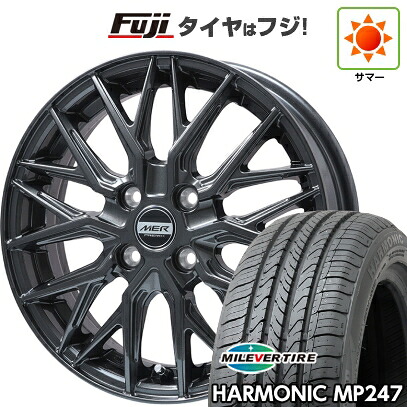【新品国産車用5穴114.3】 夏タイヤ ホイール4本セット 205/65R16 ミレバー ハーモニック MP247(限定) プレミックス MER XMESH ディープグレー 6.5J 16インチ(送料無料)