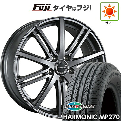 【新品国産車用5穴100】 夏タイヤ ホイール4本セット 195/65R15 ミレバー ハーモニック MP270(限定) ブリヂストン バルミナ BR10 6J 15インチ(送料無料)