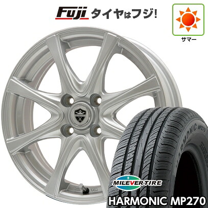 【新品国産車用5穴100】 夏タイヤ ホイール4本セット 195/65R15 ミレバー ハーモニック MP270(限定) エルベ エステローザ FSV シルバー 6J 15インチ(送料無料)