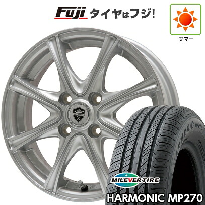 【新品国産車用5穴100】 夏タイヤ ホイール4本セット 195/65R15 ミレバー ハーモニック MP270(限定) エルベ エステローザ MZV シルバー 6J 15インチ(送料無料)