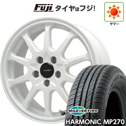 【新品】セレナ 夏タイヤ ホイール4本セット 195/65R15 ミレバー ハーモニック MP270(限定) レアマイスター LMスポーツ LM-10R(ホワイト) 6J 15インチ(送料無料)
