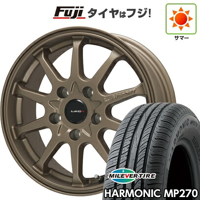 【新品】セレナ 夏タイヤ ホイール4本セット 195/65R15 ミレバー ハーモニック MP270(限定) レアマイスター LMスポーツ LM-10R(ブロンズ) 6J 15インチ(送料無料)