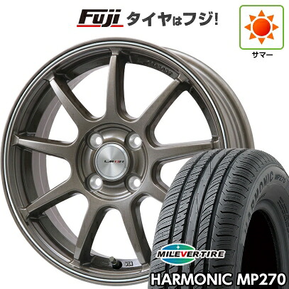 【新品国産車用5穴100】 夏タイヤ ホイール4本セット 195/65R15 ミレバー ハーモニック MP270(限定) レアマイスター LMスポーツ LM-QR ブロンズ/ラインポリッシュ 6J 15インチ(送料無料)