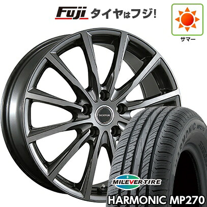 【新品国産車用5穴114.3】 夏タイヤ ホイール4本セット 195/65R15 ミレバー ハーモニック MP270(限定) ブリヂストン バルミナ AR12 6J 15インチ(送料無料)