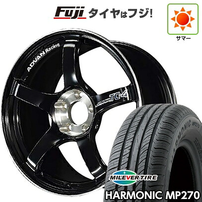 【新品国産車用5穴114.3】 夏タイヤ ホイール4本セット 205/55R16 ミレバー ハーモニック MP270(限定) ヨコハマ アドバンレーシング TC-4 SE 7J 16インチ(送料無料)