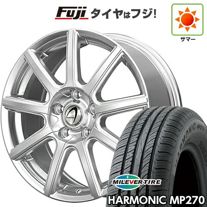 【新品国産車用5穴100】 夏タイヤ ホイール4本セット 195/65R15 ミレバー ハーモニック MP270(限定) テクノピア アルテミス NS9 6J 15インチ(送料無料)