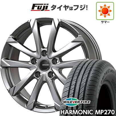 【新品国産車用5穴100】 夏タイヤ ホイール4本セット 195/65R15 ミレバー ハーモニック MP270(限定) コーセイ クレイシズ GC36F 6J 15インチ(送料無料)