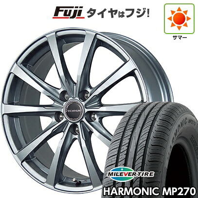 【新品国産車用5穴100】 夏タイヤ ホイール4本セット 195/65R15 ミレバー ハーモニック MP270(限定) ブリヂストン バルミナ LS10 6J 15インチ(送料無料)