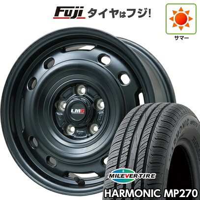 【新品国産車用5穴100】 夏タイヤ ホイール4本セット 195/65R15 ミレバー ハーモニック MP270(限定) レアマイスター LMG OFF-STYLE 2 (マットブラック) 6J 15インチ(送料無料)
