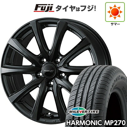 【新品国産車用5穴114.3】 夏タイヤ ホイール4本セット 195/65R15 ミレバー ハーモニック MP270(限定) WEDS ウェッズ エリシア 6J 15インチ(送料無料)｜フジコーポレーション