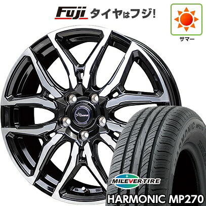 【新品国産車用5穴100】 夏タイヤ ホイール4本セット 195/65R15 ミレバー ハーモニック MP270(限定) ホットスタッフ クロノス CH-114 6J 15インチ(送料無料)