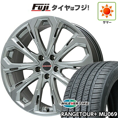 【新品国産車用5穴114.3】 夏タイヤ ホイール4本セット 235/55R20 ミレバー レンジツアープラスMU069（限定） ビッグウエイ レイシーン プラバ5X(クロームハイパーシルバー) 8.5J 20インチ(送料無料) 79,420円