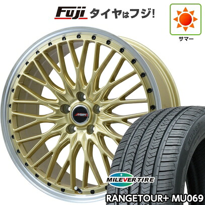 【新品国産車用5穴114.3】 夏タイヤ ホイール4本セット 235/55R20 ミレバー レンジツアープラスMU069（限定） プレミックス MER PROMESH ゴールド/リムポリッシュ 8.5J 20インチ(送料無料)