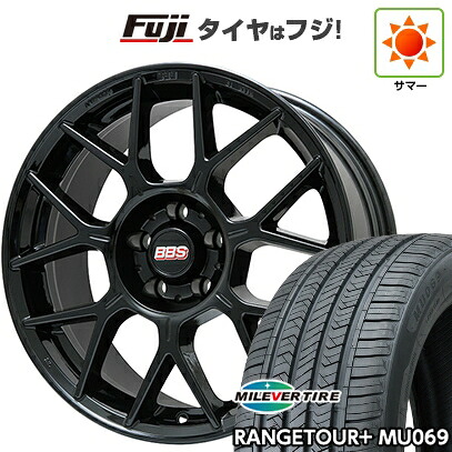 【新品国産車用5穴114.3】 夏タイヤ ホイール4本セット 235/55R20 ミレバー レンジツアープラスMU069（限定） BBS GERMANY XR グロスブラック 8.5J 20インチ(送料無料)