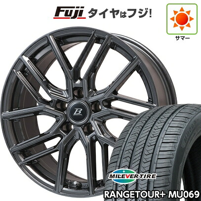 【新品国産車用5穴114.3】 夏タイヤ ホイール4本セット 225/55R18 ミレバー レンジツアープラスMU069（限定） ブランドルライン ヴァレーゼ ディープグレー 7.5J 18インチ(送料無料)