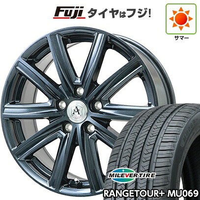 【新品国産車用5穴114.3】 夏タイヤ ホイール4本セット 225/55R18 ミレバー レンジツアープラスMU069(限定) テクノピア アフロディーテ MZ 7.5J 18インチ(送料無料)
