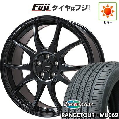 【新品国産車用5穴100】 夏タイヤ ホイール4本セット 225/55R18 ミレバー レンジツアープラスMU069（限定） ホットスタッフ ジースピード G-06【限定】 7.5J 18インチ(送料無料)