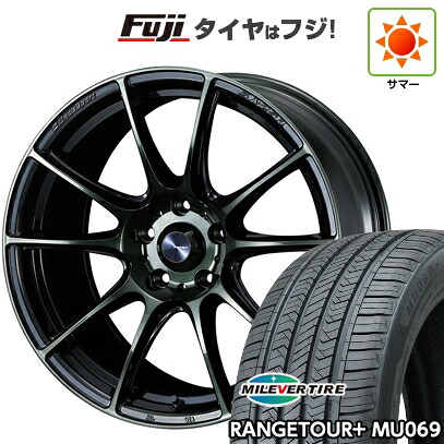 【新品国産車用5穴114.3】 夏タイヤ ホイール4本セット 225/55R18 ミレバー レンジツアープラスMU069（限定） WEDS ウェッズスポーツ SA-25R 7J 18インチ(送料無料)