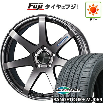 【新品国産車用5穴114.3】 夏タイヤ ホイール4本セット 225/55R18 ミレバー レンジツアープラスMU069（限定） ENKEI エンケイ PerformanceLine PF07 7.5J 18インチ(送料無料)