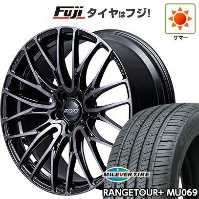 【新品国産車用5穴114.3】 夏タイヤ ホイール4本セット 225/55R18 ミレバー レンジツアープラスMU069（限定） RAYS レイズ ホムラ 2X10BD BLACK CLEAR EDITION 8J 18インチ(送料無料) 111,550円