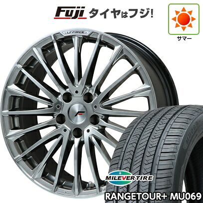 【新品国産車用5穴114.3】 夏タイヤ ホイール4本セット 245/45R20 ミレバー レンジツアープラスMU069（限定） レアマイスター LF-FORCE クロームハイパーシルバー平座ナット 8J 20インチ(送料無料)