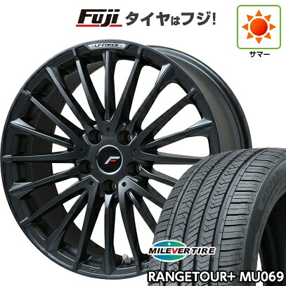 【新品国産車用5穴114.3】 夏タイヤ ホイール4本セット 235/60R18 ミレバー レンジツアープラスMU069（限定） レアマイスター LF-FORCE マットブラック(平座ナット) 7.5J 18インチ(送料無料)