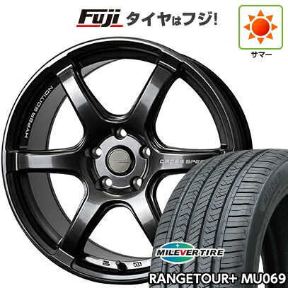 【新品国産車用5穴114.3】 夏タイヤ ホイール4本セット 225/55R18 ミレバー レンジツアープラスMU069（限定） ホットスタッフ クロススピード ハイパーエディションRS6 8J 18インチ(送料無料)