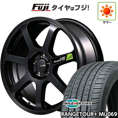 【新品国産車用5穴100】 夏タイヤ ホイール4本セット 225/55R18 ミレバー レンジツアープラスMU069（限定） MID WHEELS MID RACING R07 タイプS 8J 18インチ(送料無料)