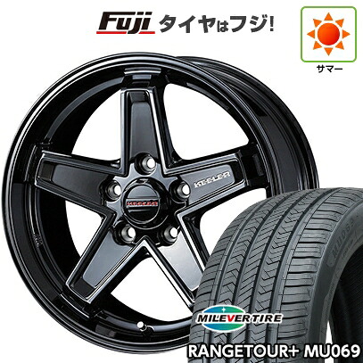 【新品国産車用5穴114.3】 夏タイヤ ホイール4本セット 225/65R17 ミレバー レンジツアープラスMU069（限定） WEDS ウェッズアドベンチャー キーラータクティクス グロスブラック 7J 17インチ(送料無料)