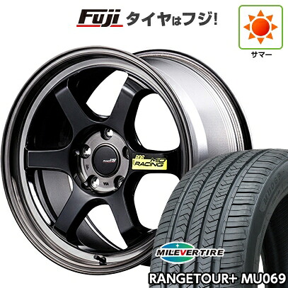 【新品国産車用5穴114.3】 夏タイヤ ホイール4本セット 225/65R17 ミレバー レンジツアープラスMU069（限定） MID WHEELS MID RACING R06 7.5J 17インチ(送料無料)
