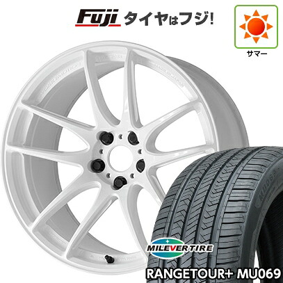 【新品国産車用5穴100】 夏タイヤ ホイール4本セット 225/55R18 ミレバー レンジツアープラスMU069（限定） WORK ワーク エモーション CR Shigoku 7.5J 18インチ(送料無料)