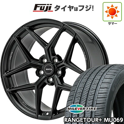 【新品国産車用5穴114.3】 夏タイヤ ホイール4本セット 225/55R18 ミレバー レンジツアープラスMU069（限定） OZ SPARCO FF3 8J 18インチ(送料無料)