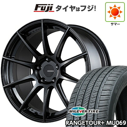 【新品国産車用5穴100】 夏タイヤ ホイール4本セット 225/55R18 ミレバー レンジツアープラスMU069（限定） ブリヂストン ポテンザ SW010 8J 18インチ(送料無料)